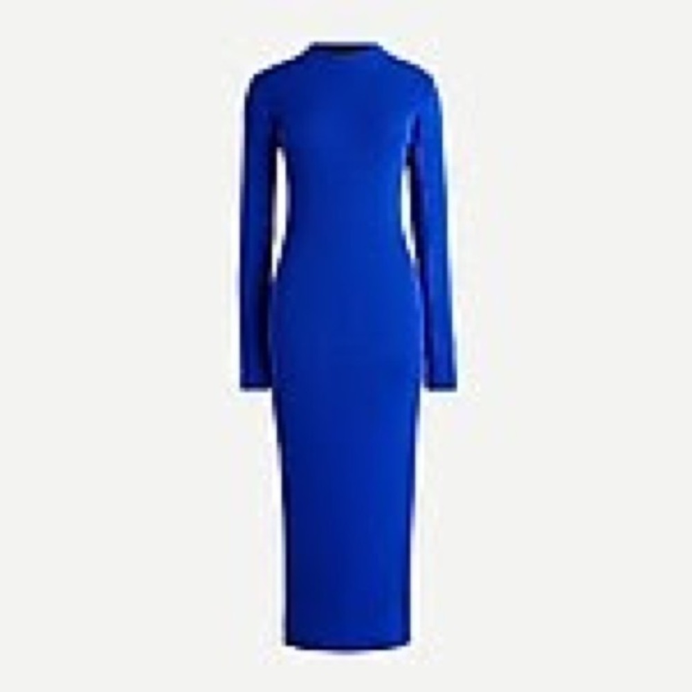 J. Crew Long Sleeve Mock Midi Dress Blue sz M NWT
